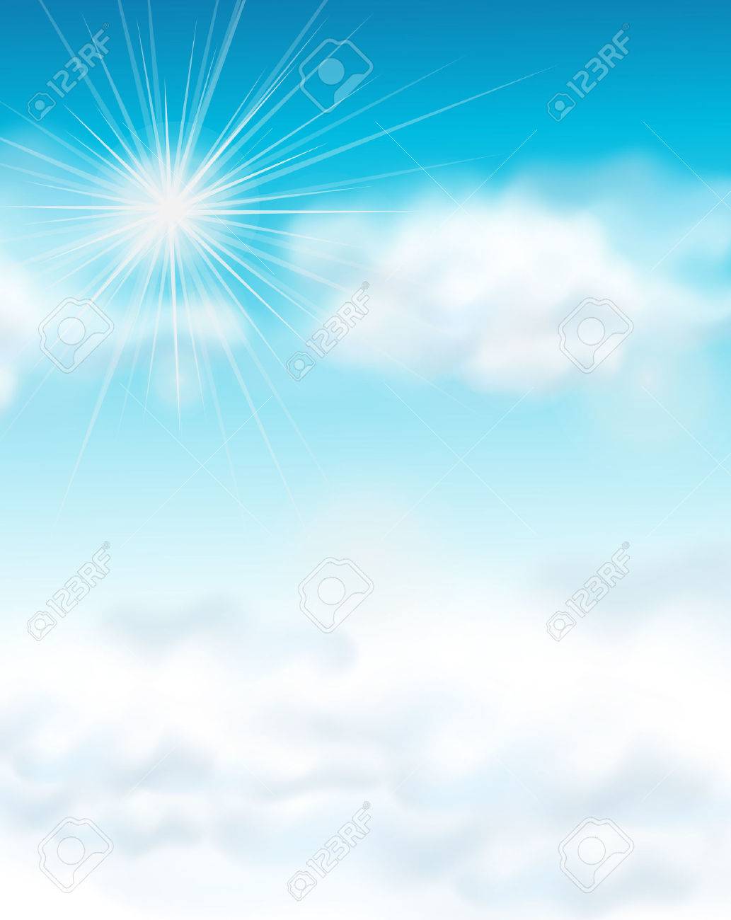 明るく青い空のイラスト背景デザイン のイラスト素材 ベクタ Image