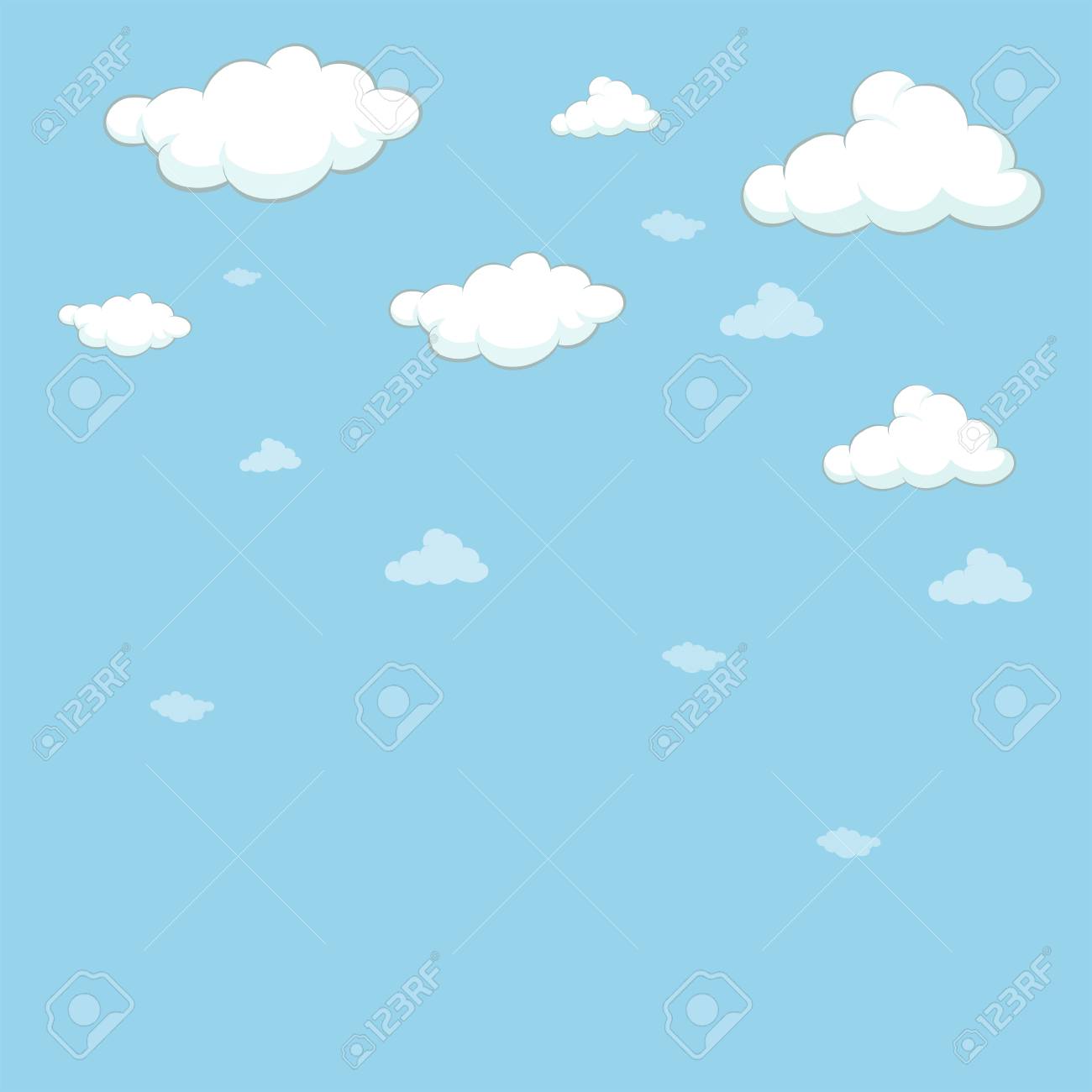 青い空のイラスト背景テンプレート のイラスト素材 ベクタ Image