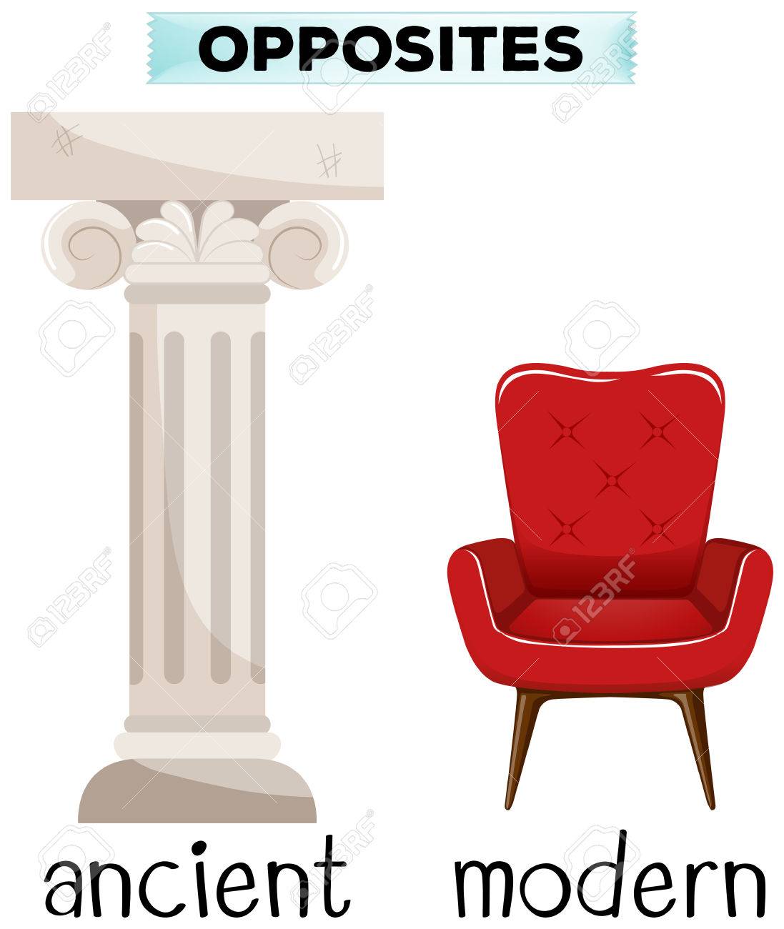 Flashcard For Opposite Words Ancient And Modern Illustration Royalty Free Cliparts Vectors And Stock Illustration Image 70646437<script async src=