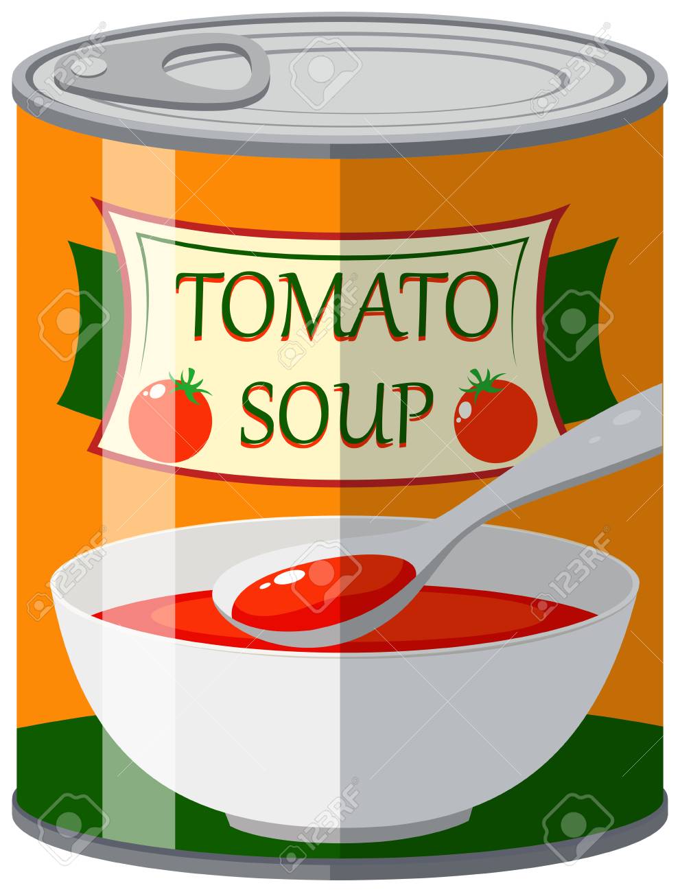 Tomato Soup In Aluminum Can Illustration Royalty Free SVG, Cliparts,  Vectors, And Stock Illustration. Image 76425138.