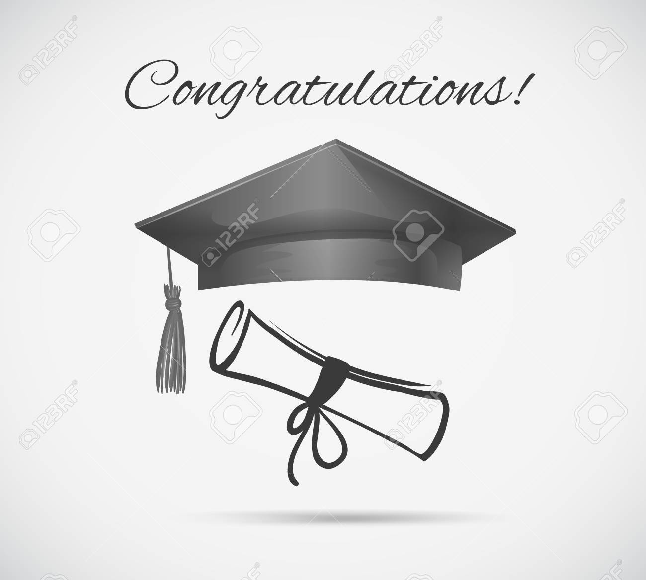 congratulations card template with graduation cap illustration congratulations card template