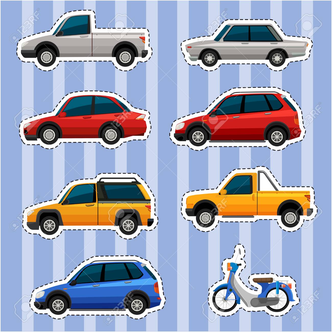 各種車両イラストのステッカーデザインのイラスト素材 ベクタ Image 各種車両イラストのステッカーデザインのイラスト素材 ベクタ Image