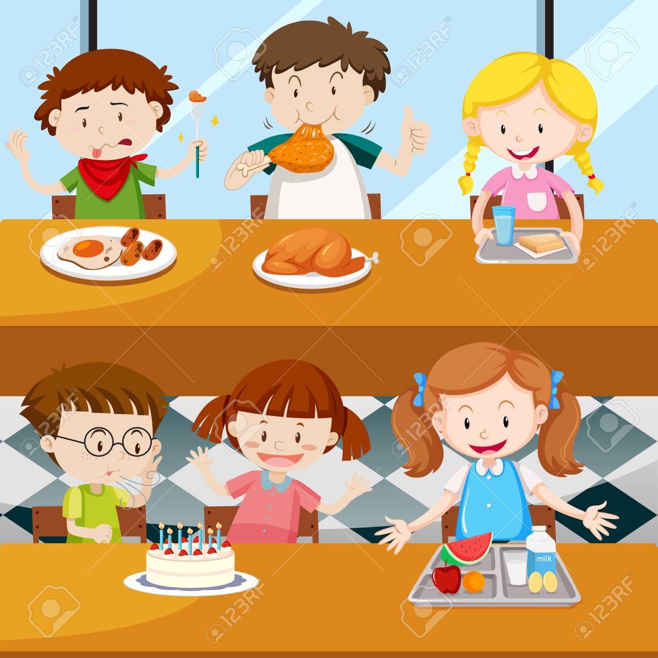 Kids Eating Clipart