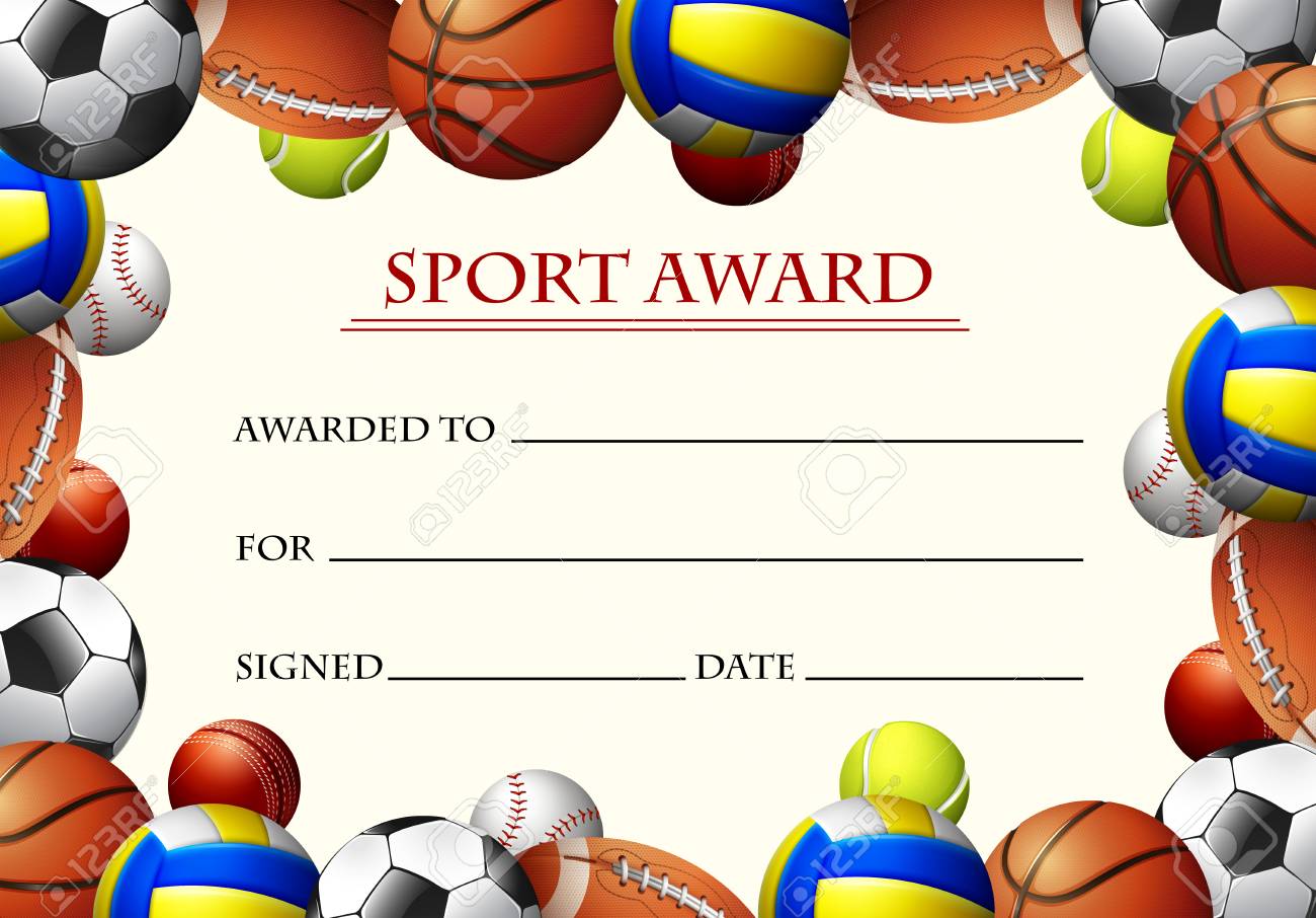 certificate template for sport award illustration royalty free sports certificate