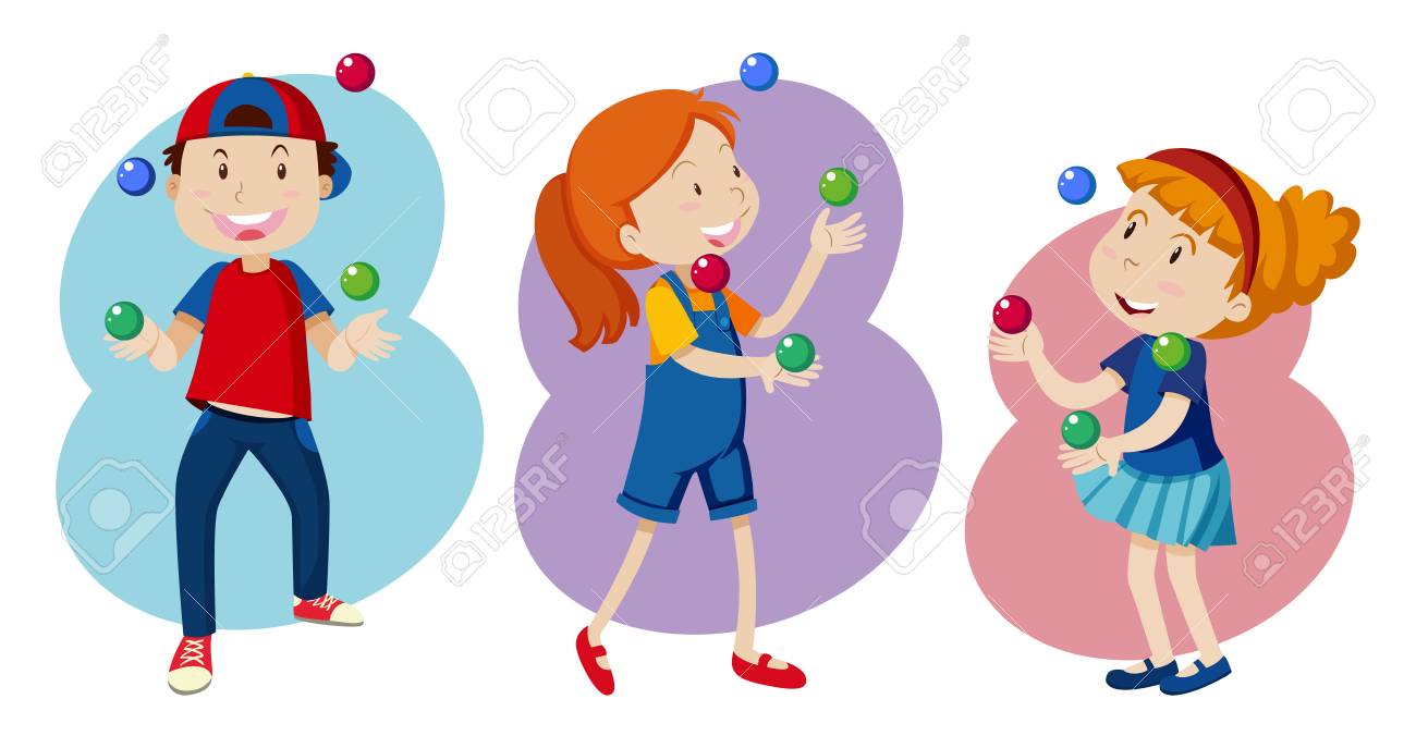Kid are Playing colourful Juggling illustration - 100161392 Kid are Playing colourful Juggling illustration - 100161392