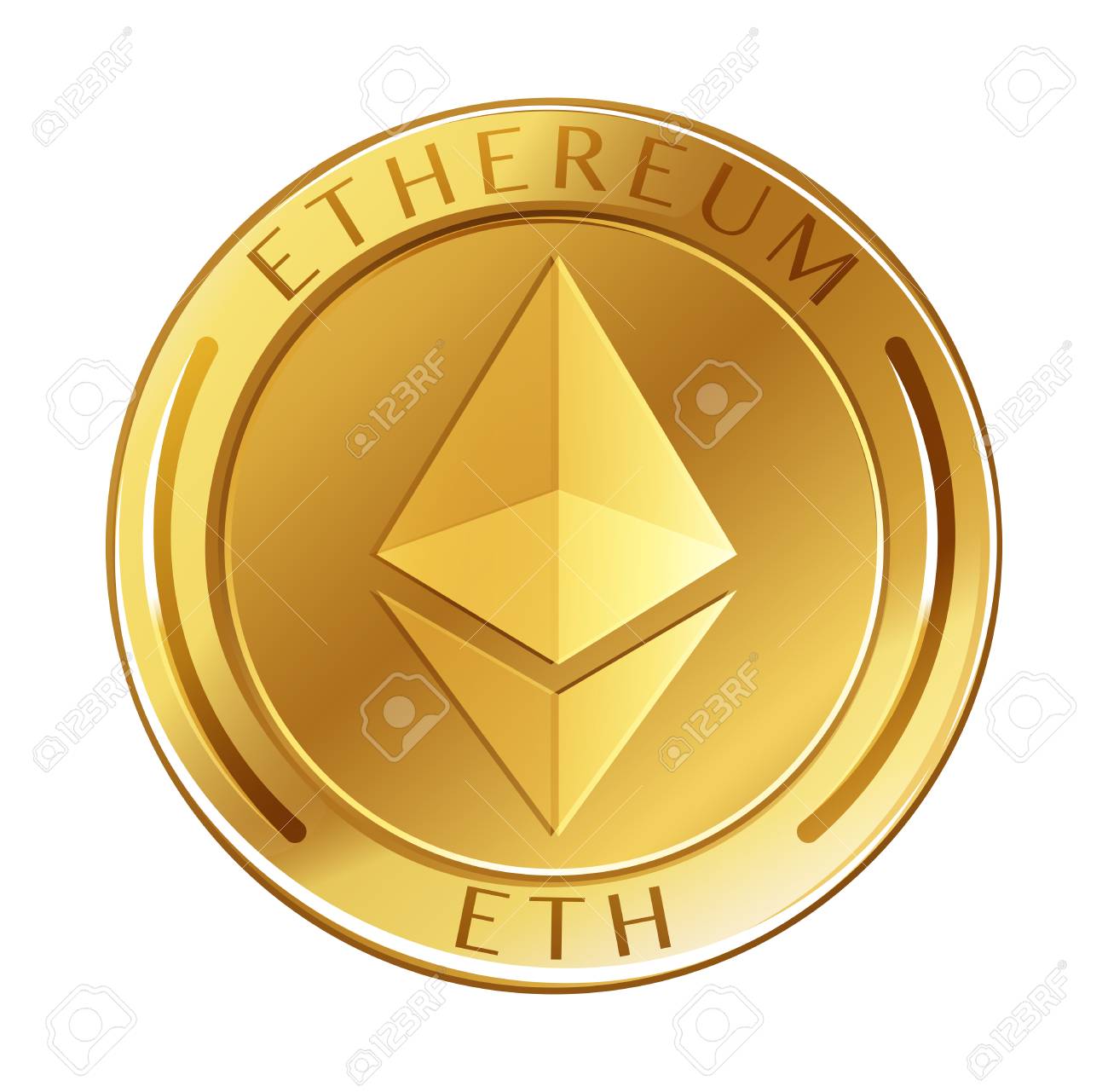 Moneda Ethereum En La Ilustración De Fondo Blanco Ilustraciones svg,  vectoriales, clip art vectorizado libre de derechos. Image 101086385