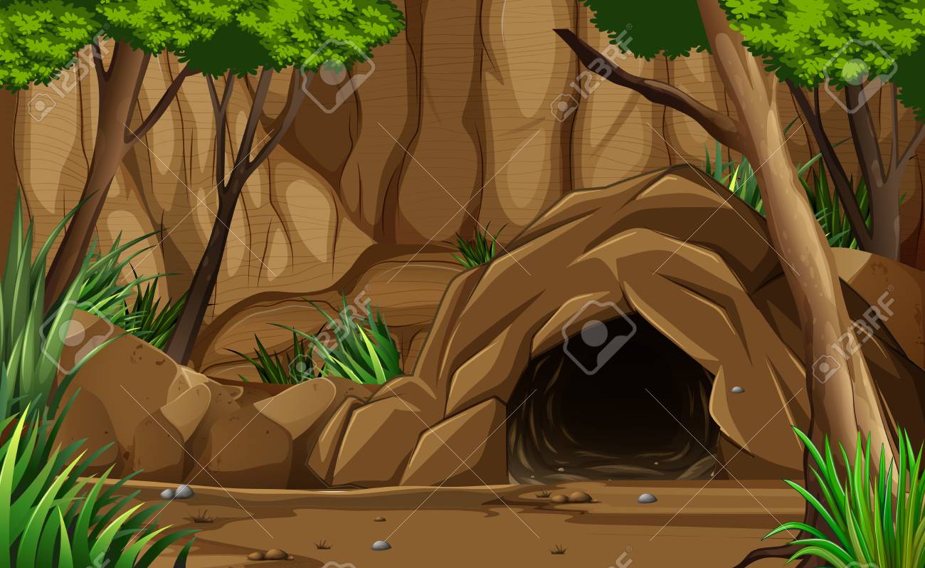 A Dark Rocky Cave from Outside illustration - 101086523 A Dark Rocky Cave from Outside illustration - 101086523