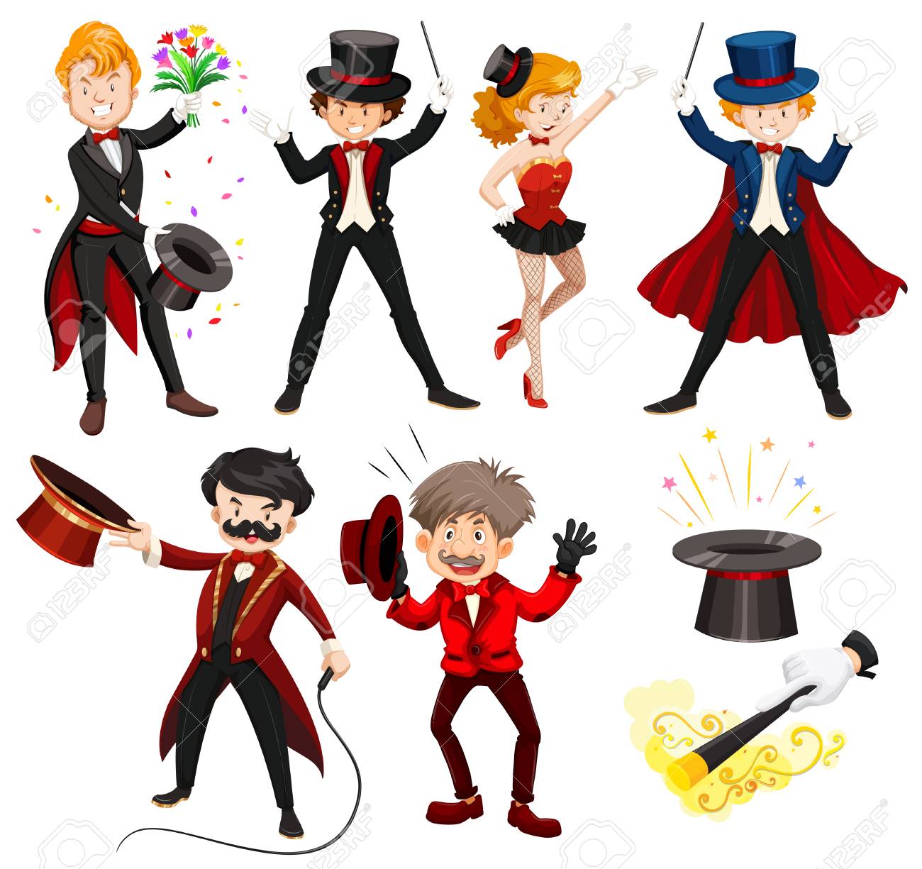Set Of Various Circus Performers Illustration Royalty Free SVG, Cliparts,  Vectors, and Stock Illustration. Image 102731537.