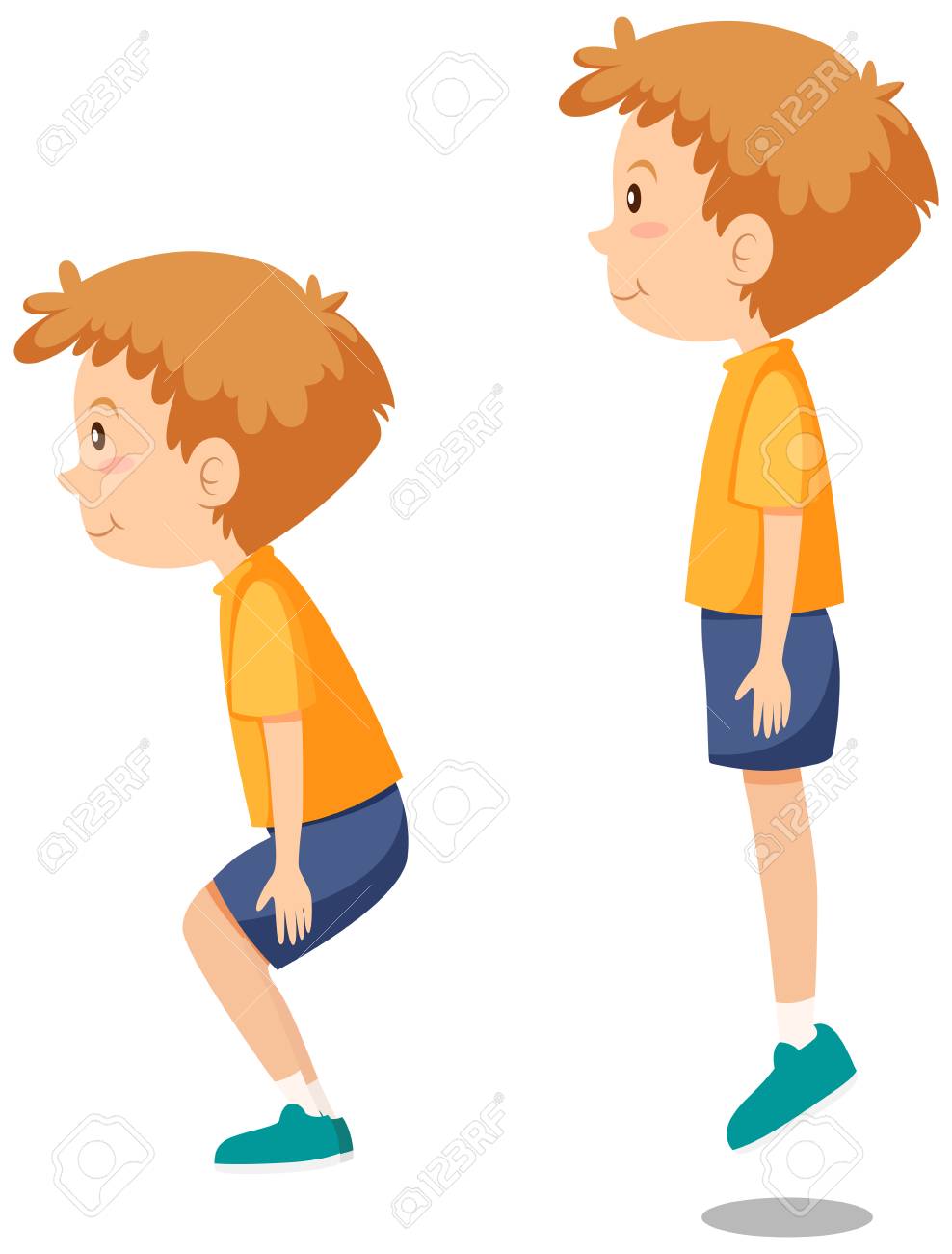 Boy Doing Jumping Exercises Illustration Royalty Free SVG, Cliparts,  Vectors, and Stock Illustration. Image 111934367., image size:988x1300