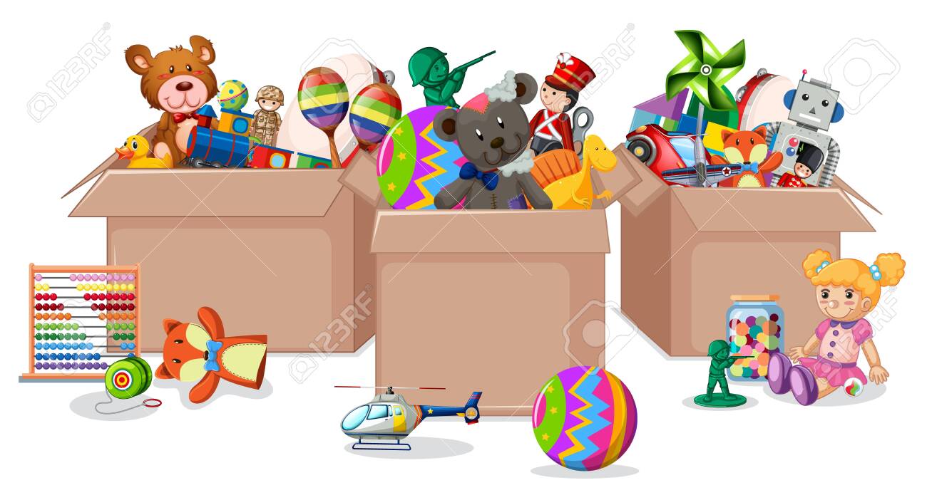 boxes of toys