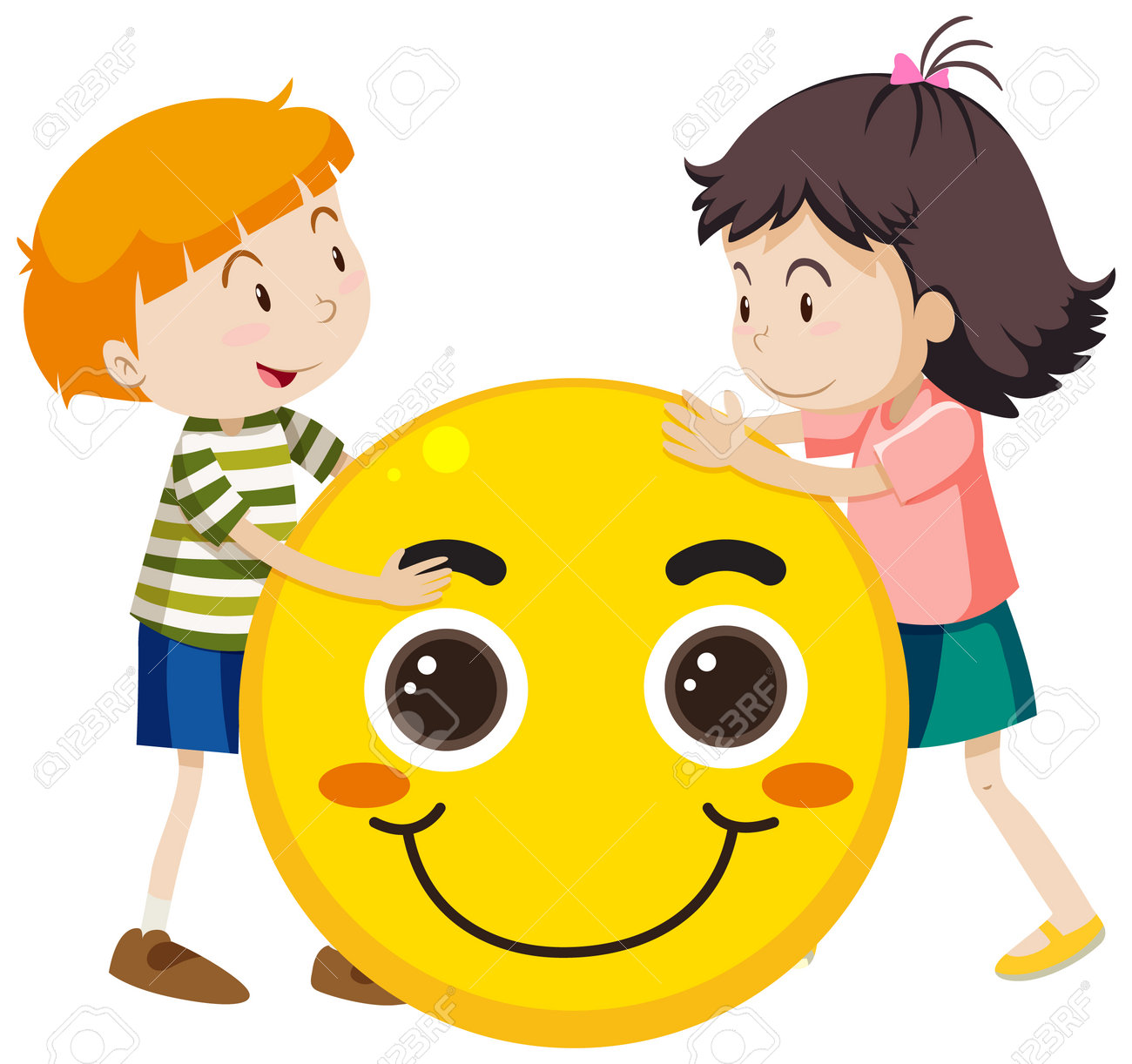 Two Happy Kids Hugging Big Smile Emoji Illustration Royalty Free SVG,  Cliparts, Vectors, and Stock Illustration. Image 197627436., image size:1300x1222