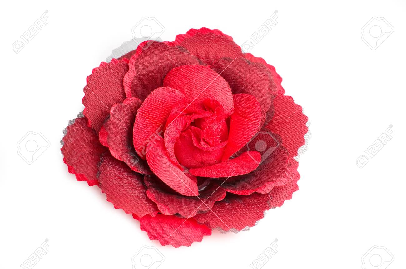 Un Clip Fleur Rouge Cheveux Pour Les Femmes Sur Fond Blanc Isolé