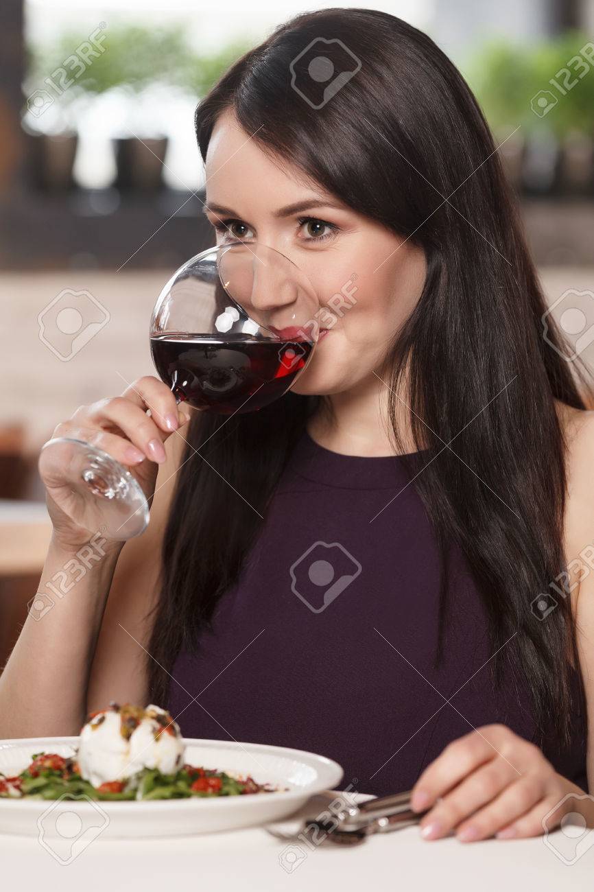 Women Drinking Wine. Beautiful Mature Women Drinking Wine In Restaurant  Stock Photo, Picture and Royalty Free Image. Image 23809935., image size:866x1300