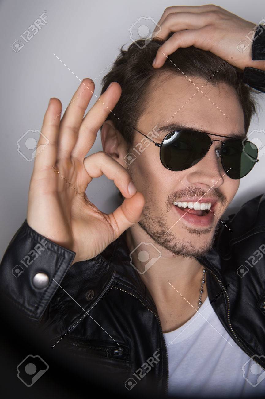 guy white sunglasses