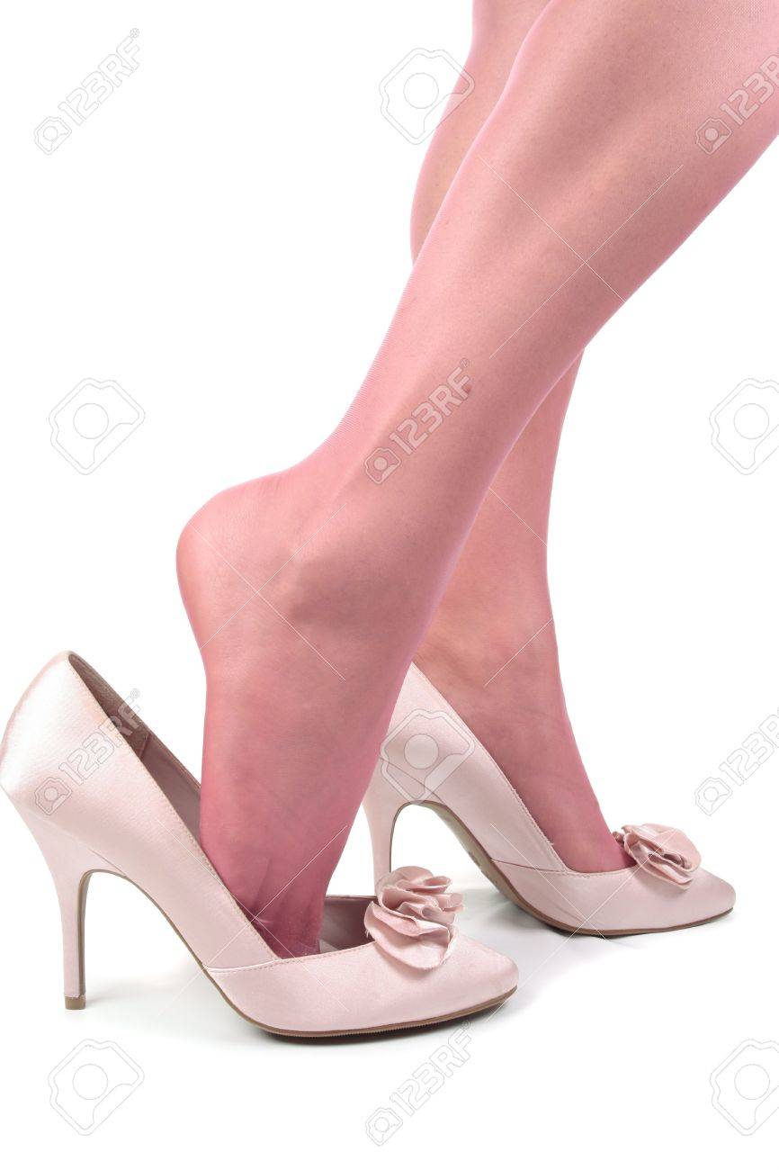 satin high heel shoes