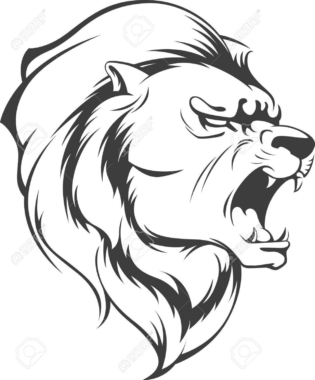 Lion Roaring Vector Silhouette Royalty Free SVG, Cliparts, Vectors, and  Stock Illustration. Image 45286210., image size:1078x1300
