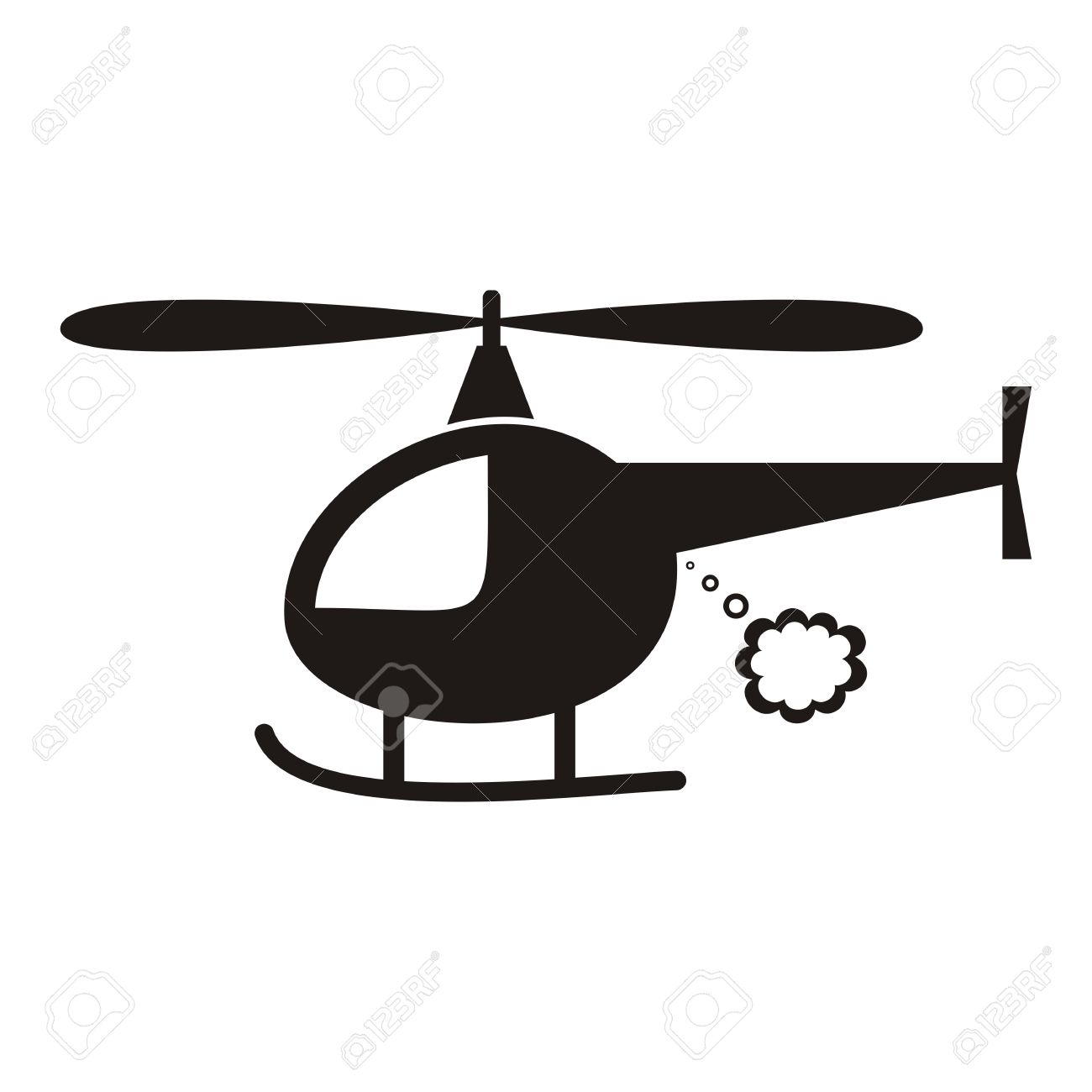 Cute Black Helicopter Icon On White Background Royalty Free Cliparts Vectors And Stock Illustration Image 28032567
