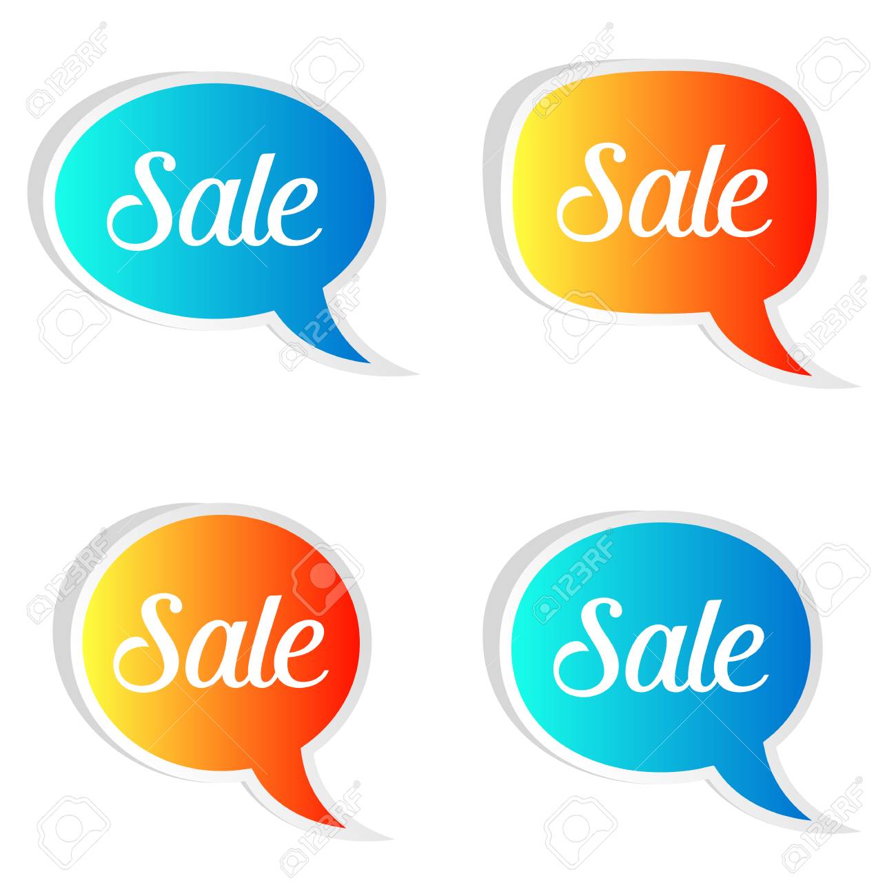 set of colorful speech
