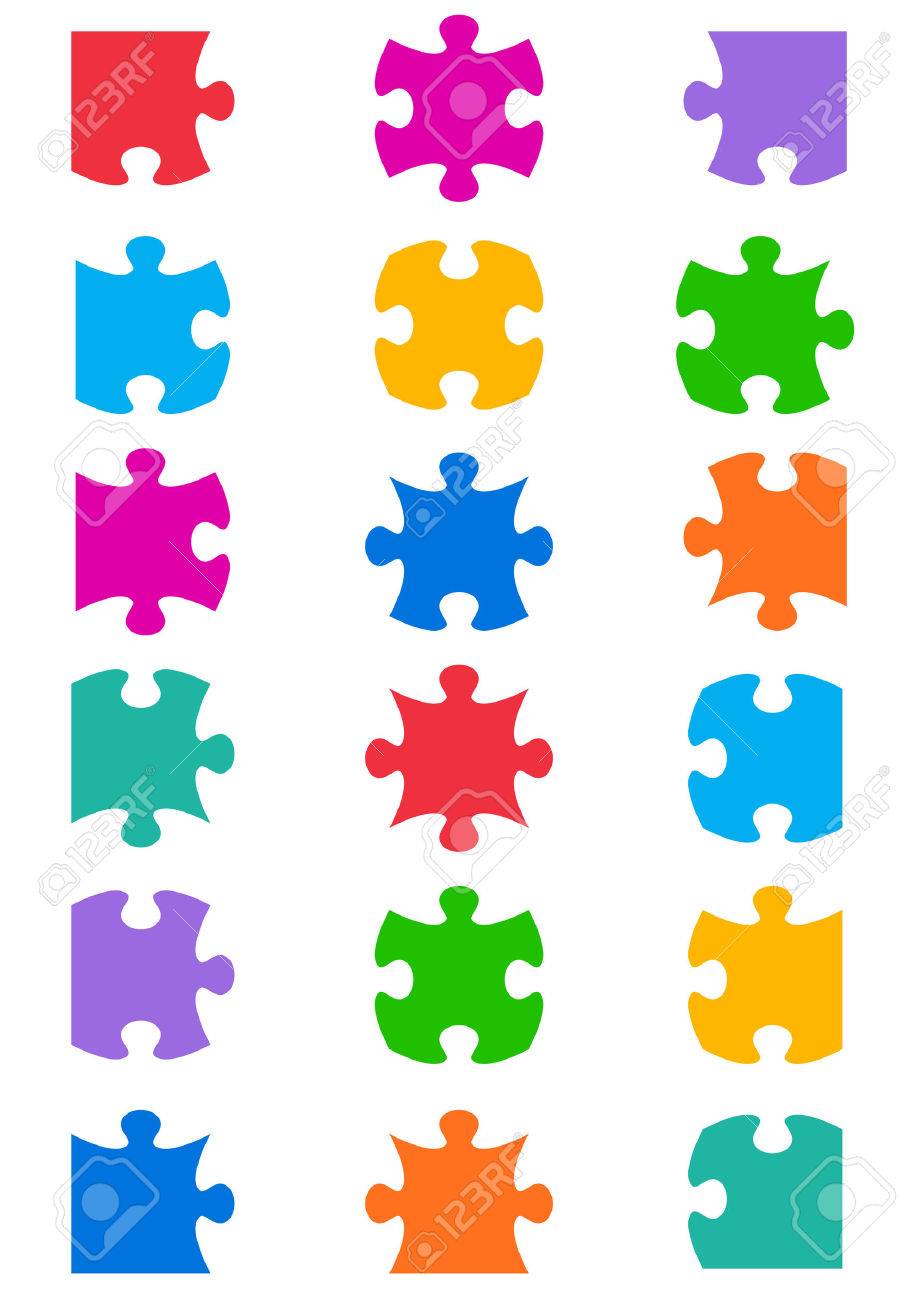 all possible shapes of jigsaw puzzle pieces colorful royalty free puzzle piece shapes