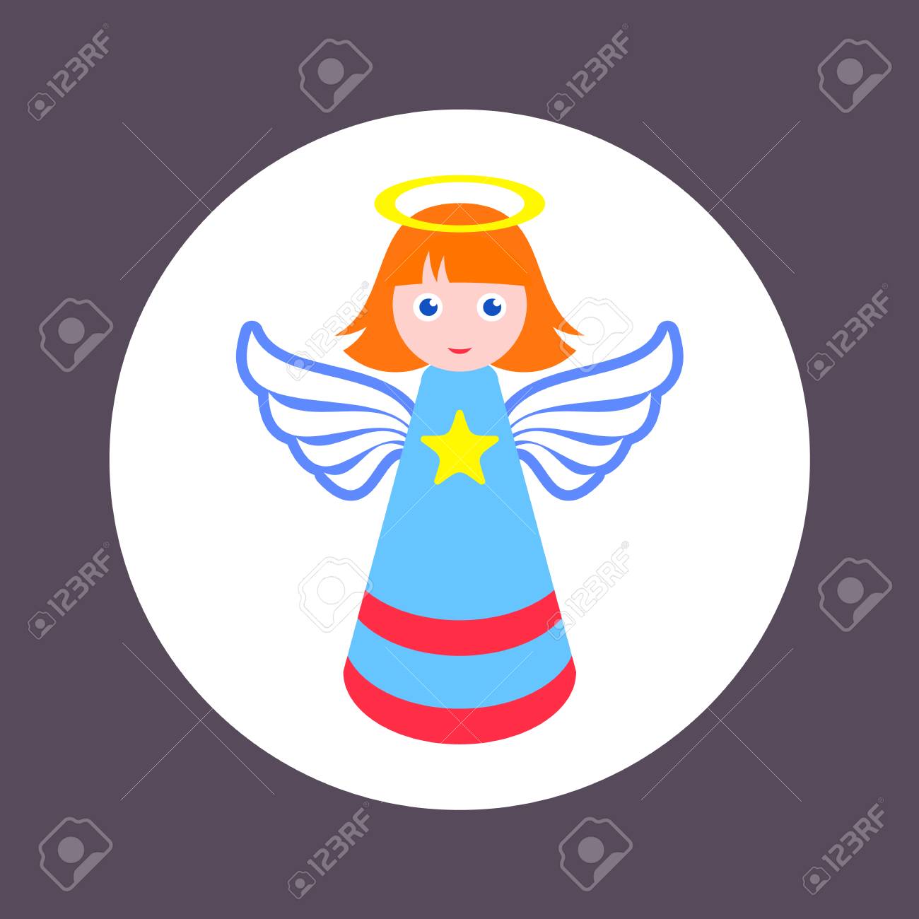 カラフルなクリスマス天使アイコン シンプルなベクター イラスト のイラスト素材 ベクタ Image