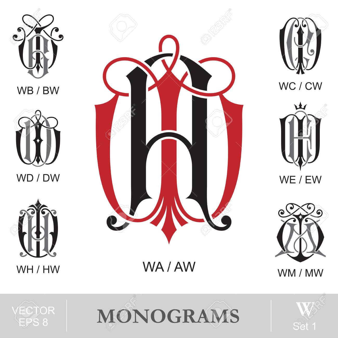 vintage monograms wa wb wc wd we wh wm can also be aw bw cw dw