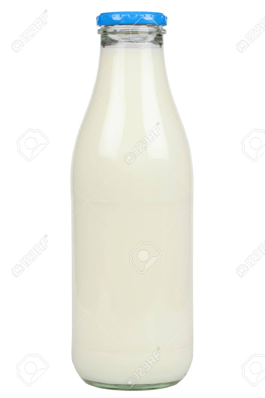 Fresh Milk In A Bottle Isolated On 