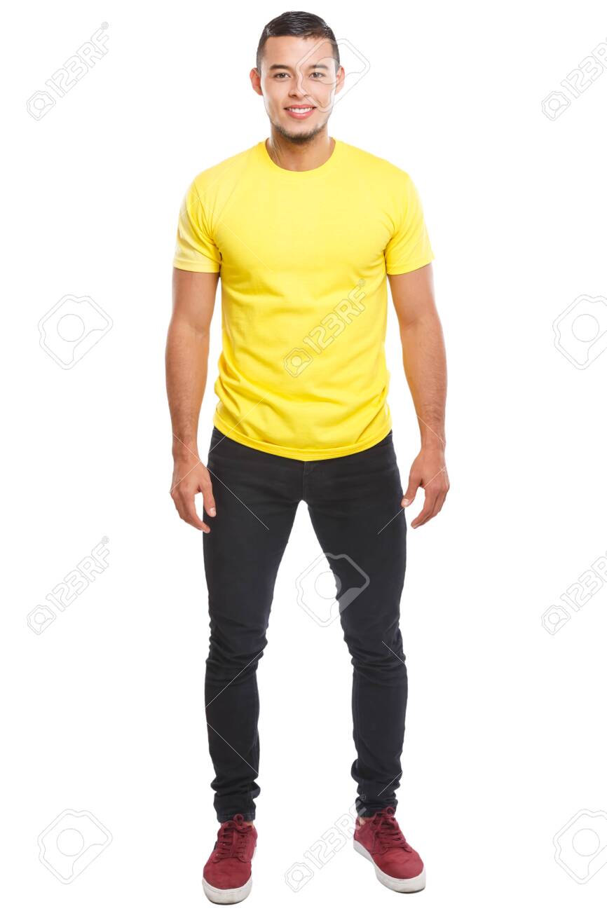 Young latin man full body portrait latino smiling people isolated on a white background - 123663781 Young latin man full body portrait latino smiling people isolated on a white background - 123663781