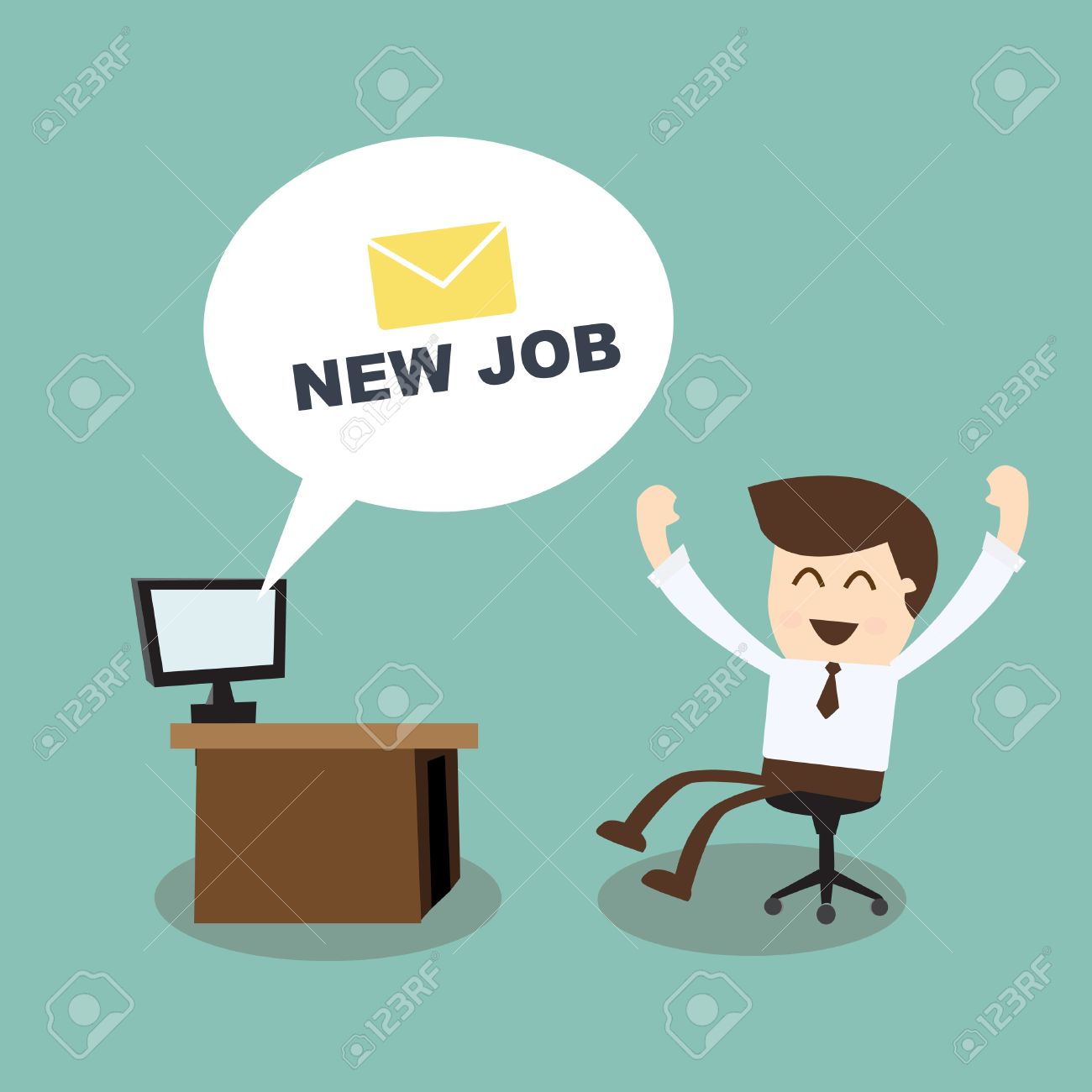 new job happy businessman
