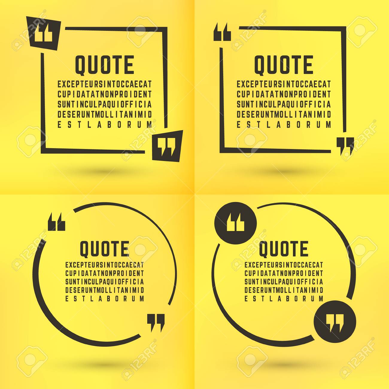 quotes template set quote bubble set quotes square quote form