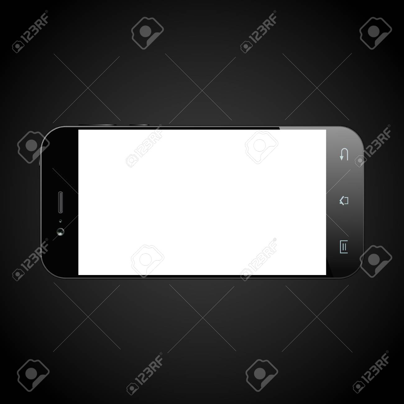 black smartphone with blank screen cellphone template mobile