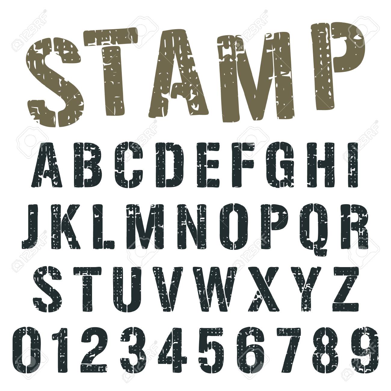 alphabet font template vintage