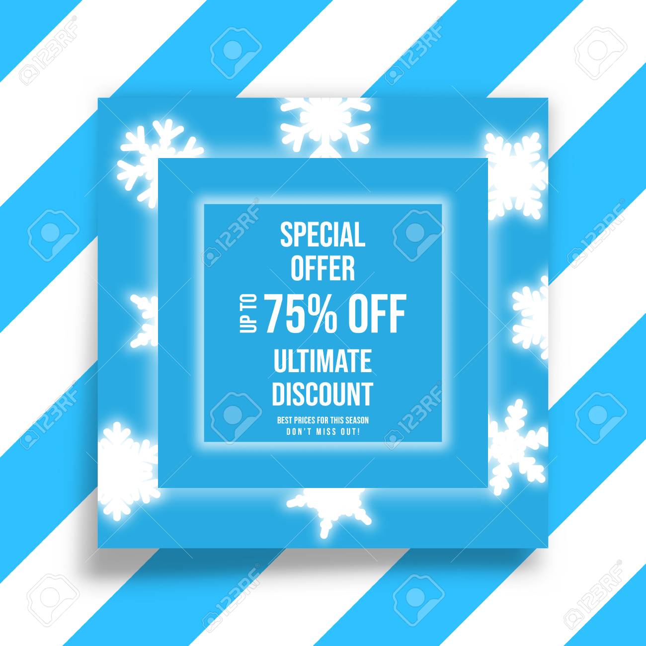 winter shopping sale flyer template with snowflakes vector winter flyer template