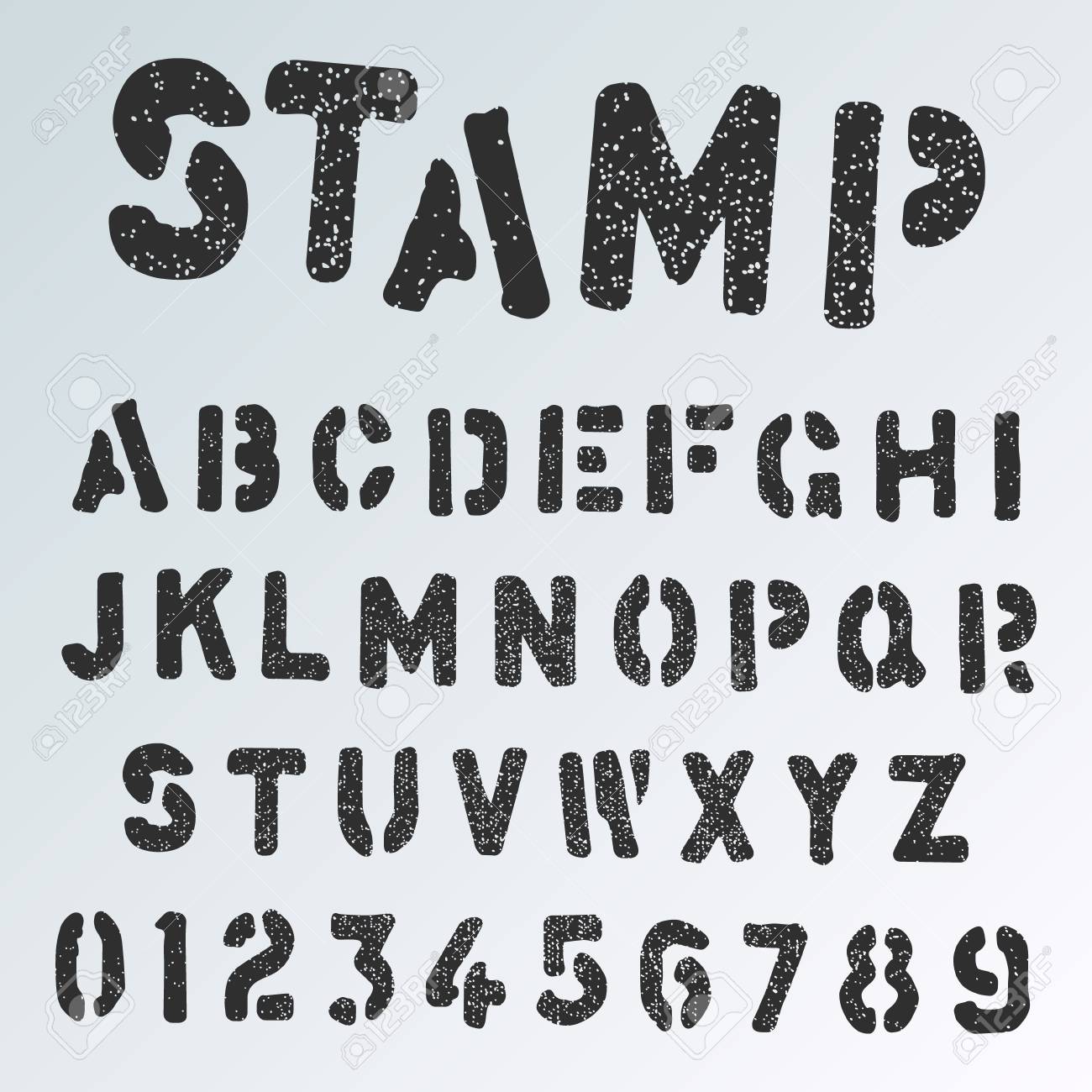 stamp alphabet font template grunge letters and numbers stencil stencil lettters