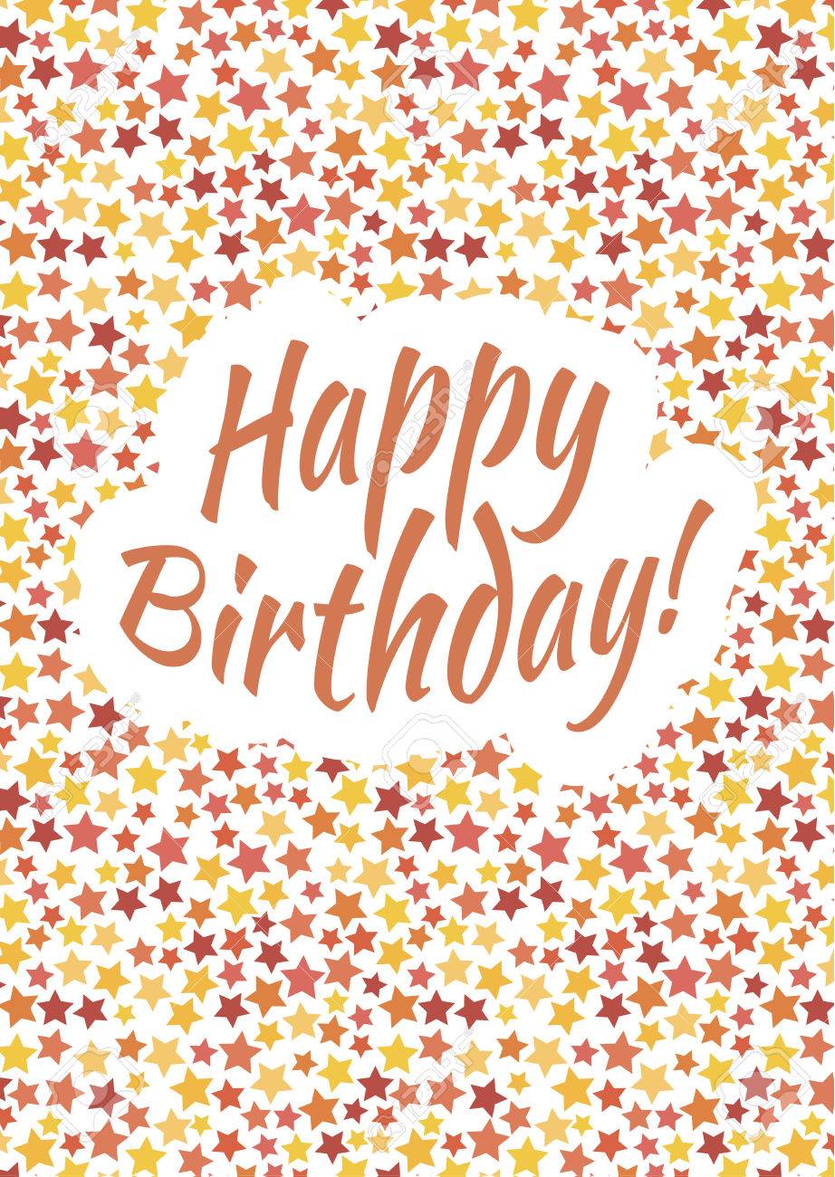 Happy birthday card cover with red, yellow and orange stars on.. Happy birthday card cover with red, yellow and orange stars on..