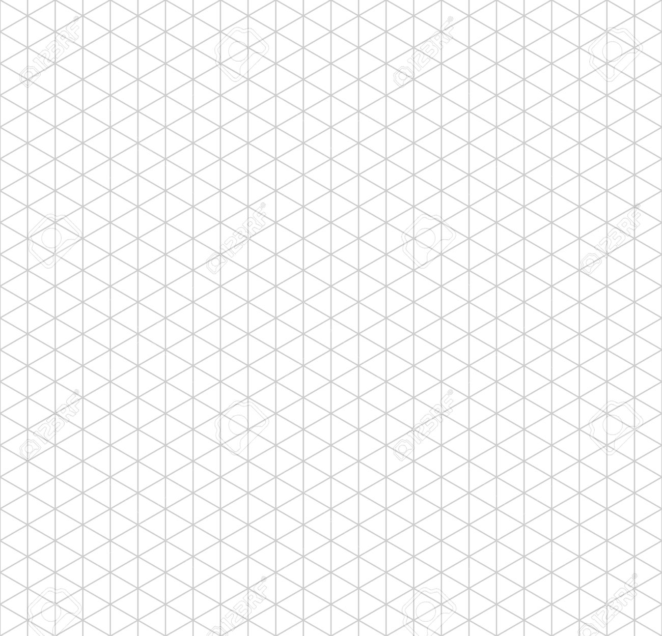 gray isometric grid with vertical guideline on white seamless trimetric graph paper
