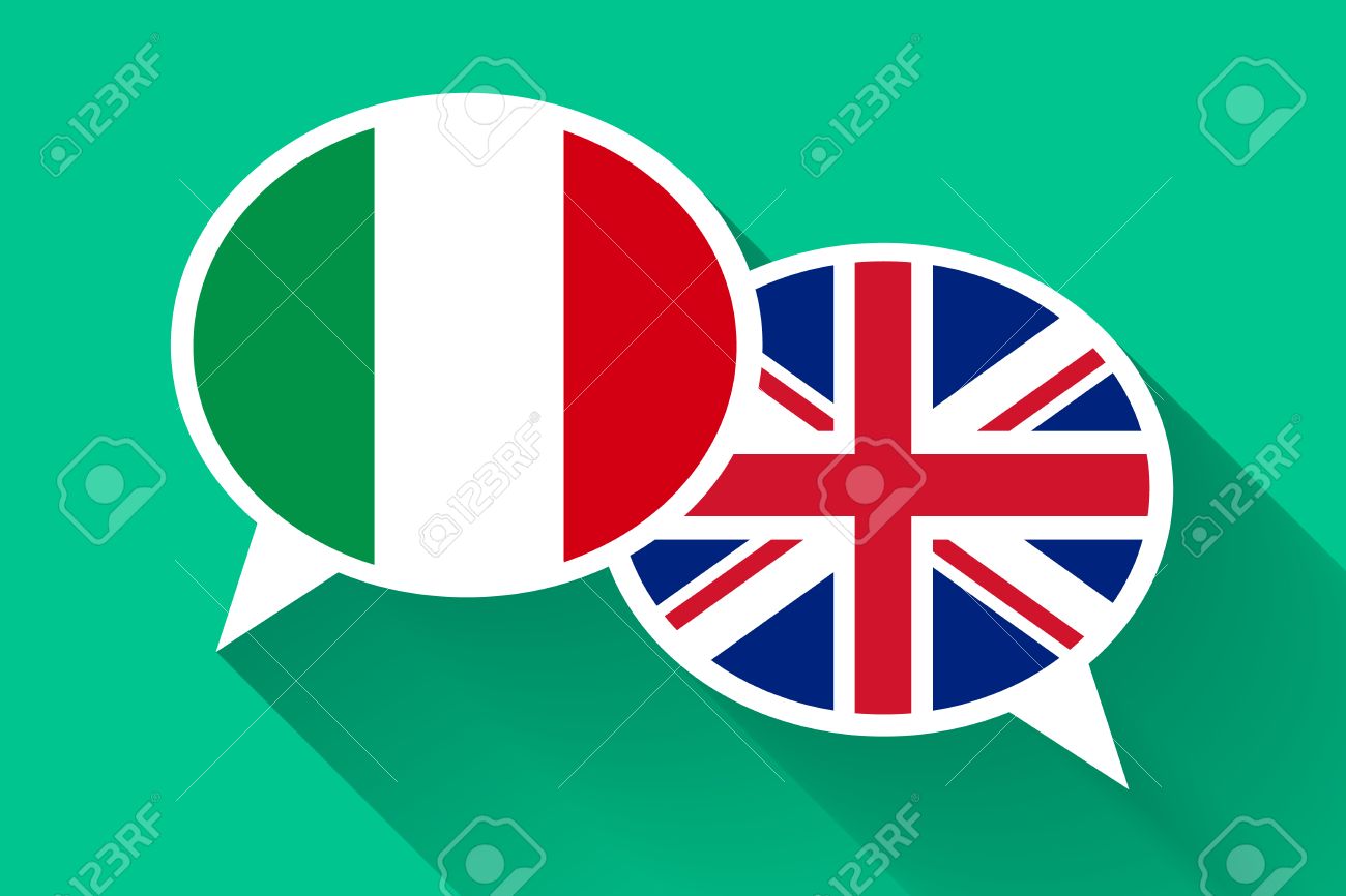 Two White Speech Bubbles With Italian And Great Britain Flags English Language Conceptual Illustration Royalty Free Cliparts Vectors And Stock Illustration Image 76971497