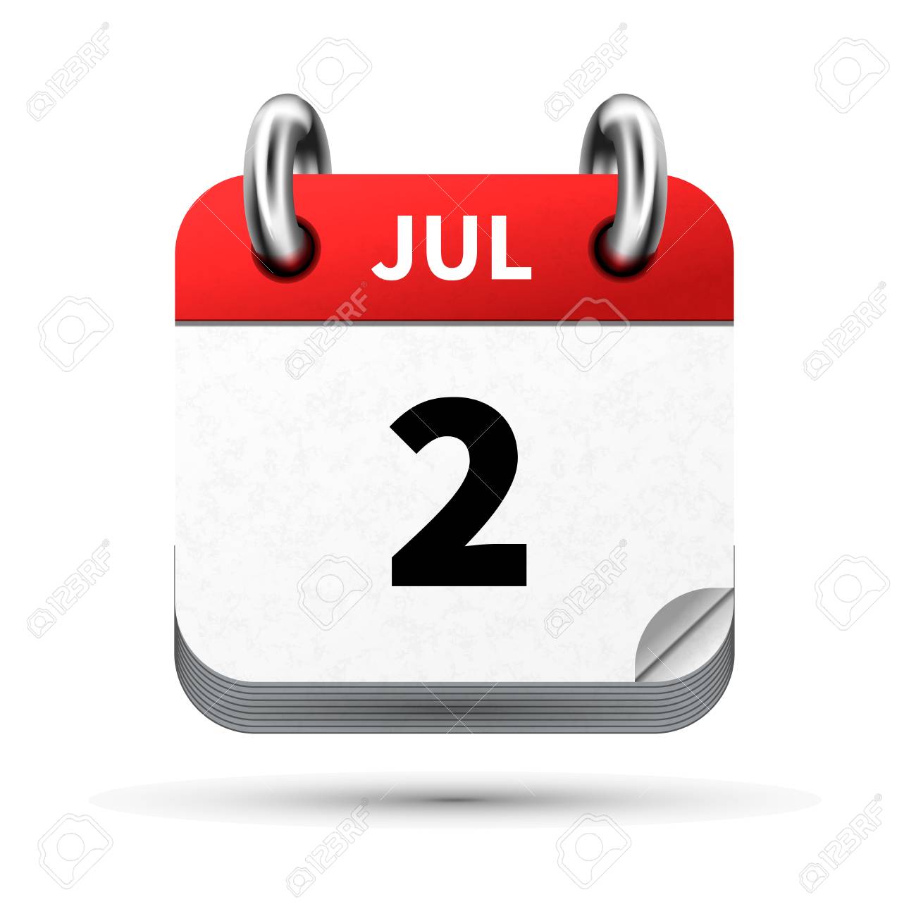 Bright Realistic Icon Of Calendar With 2 July Date Isolated On White Royalty Free Cliparts Vectors And Stock Illustration Image 83738291