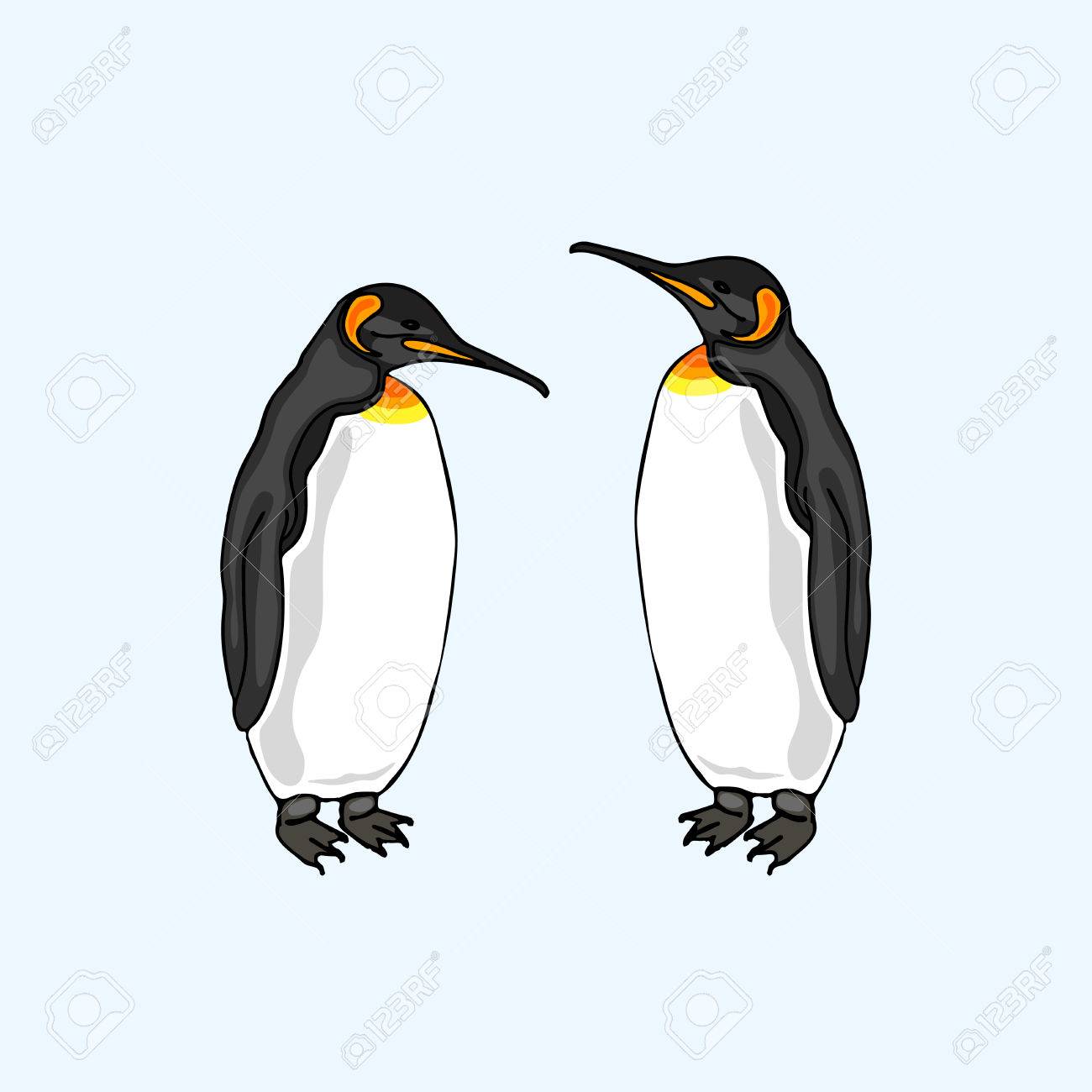 ベクトル イラスト ペンギンの家族 大好きです 鳥の家族 皇帝ペンギン のイラスト素材 ベクタ Image