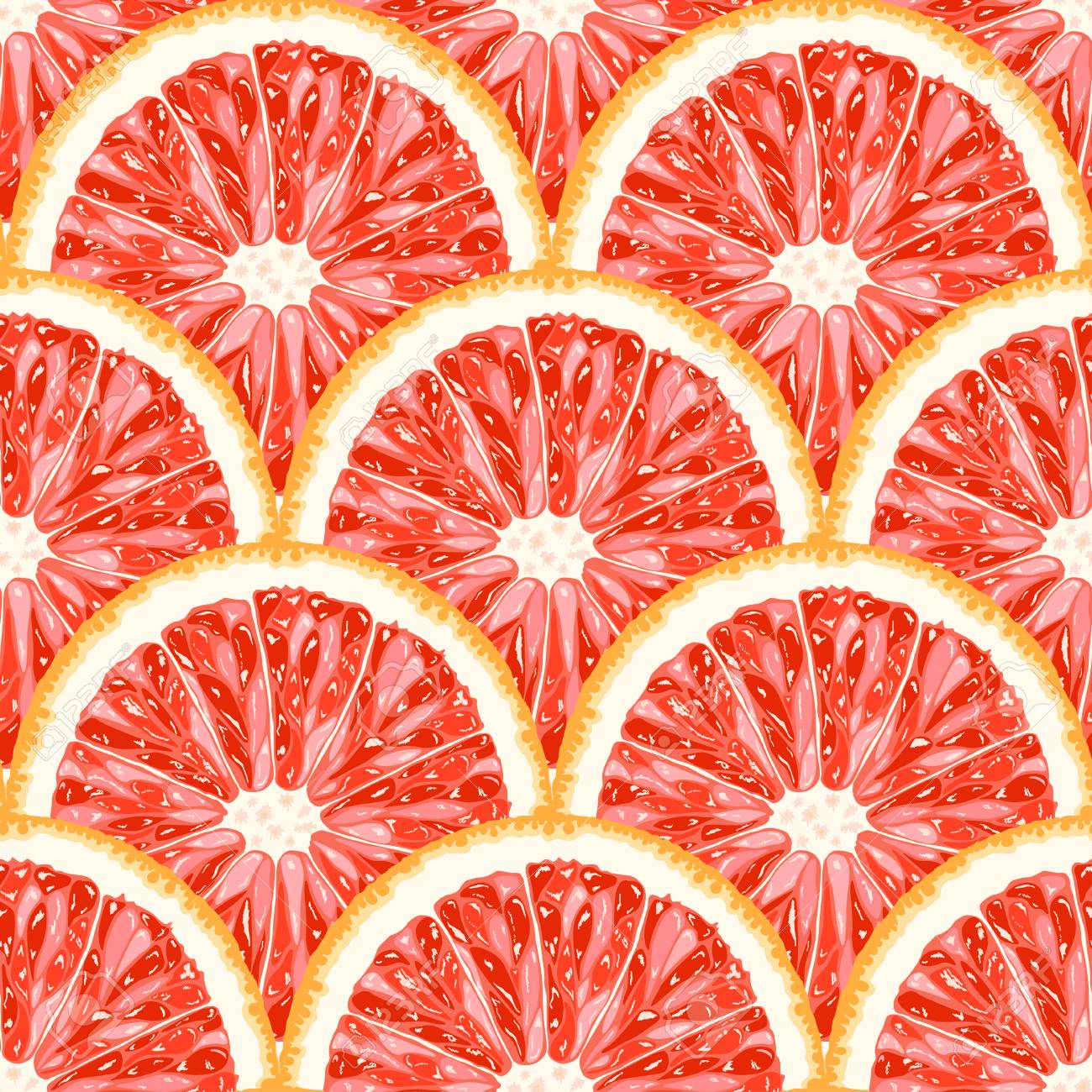 グレープフルーツのシームレスなパターンのクリエイティブなイラスト シトラスの背景 のイラスト素材 ベクタ Image