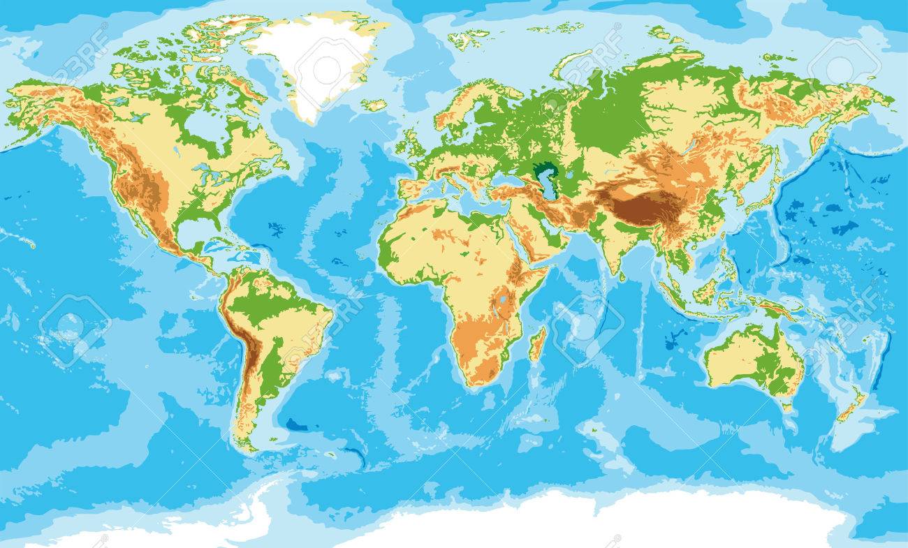 Highly detailed physical map of the world,in vector format,with all the relief forms. - 60417511 Highly detailed physical map of the world,in vector format,with all the relief forms. - 60417511