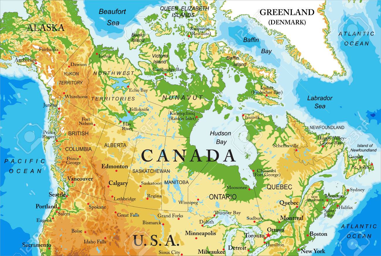 mapa fisico de canada en español Mapa Físico De Canadá Ilustraciones Vectoriales, Clip Art mapa fisico de canada en español Mapa Físico De Canadá Ilustraciones Vectoriales, Clip Art