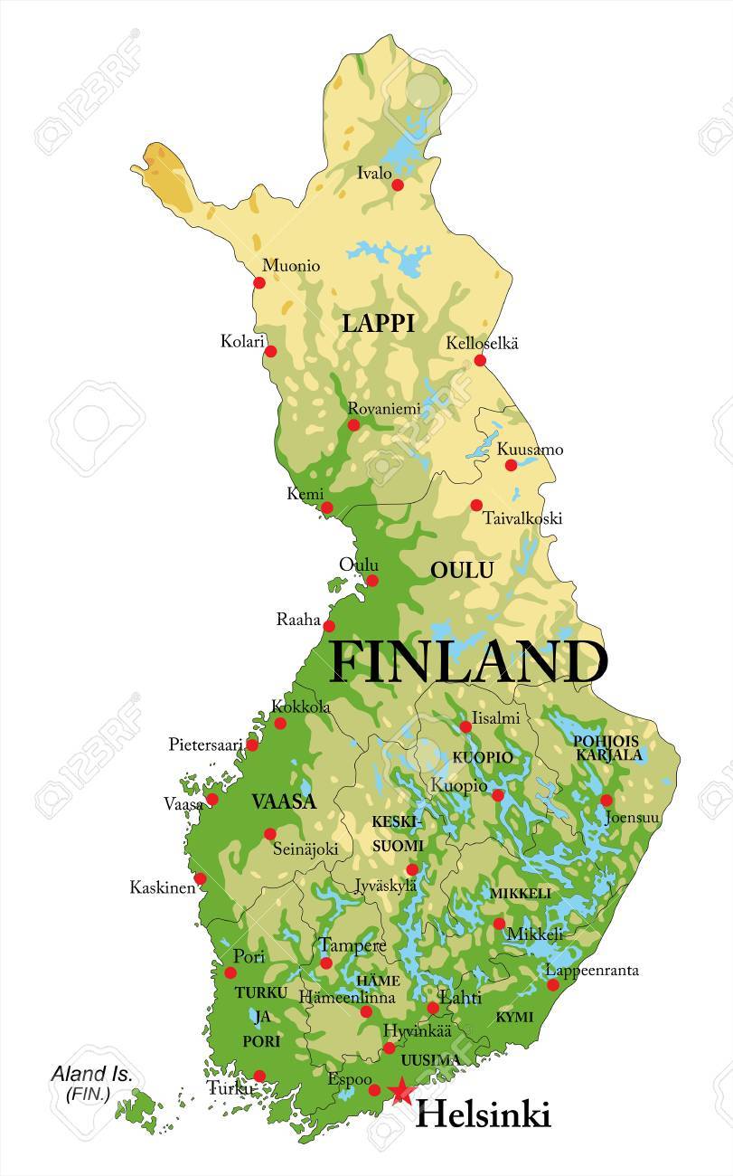 mappa della finlandia