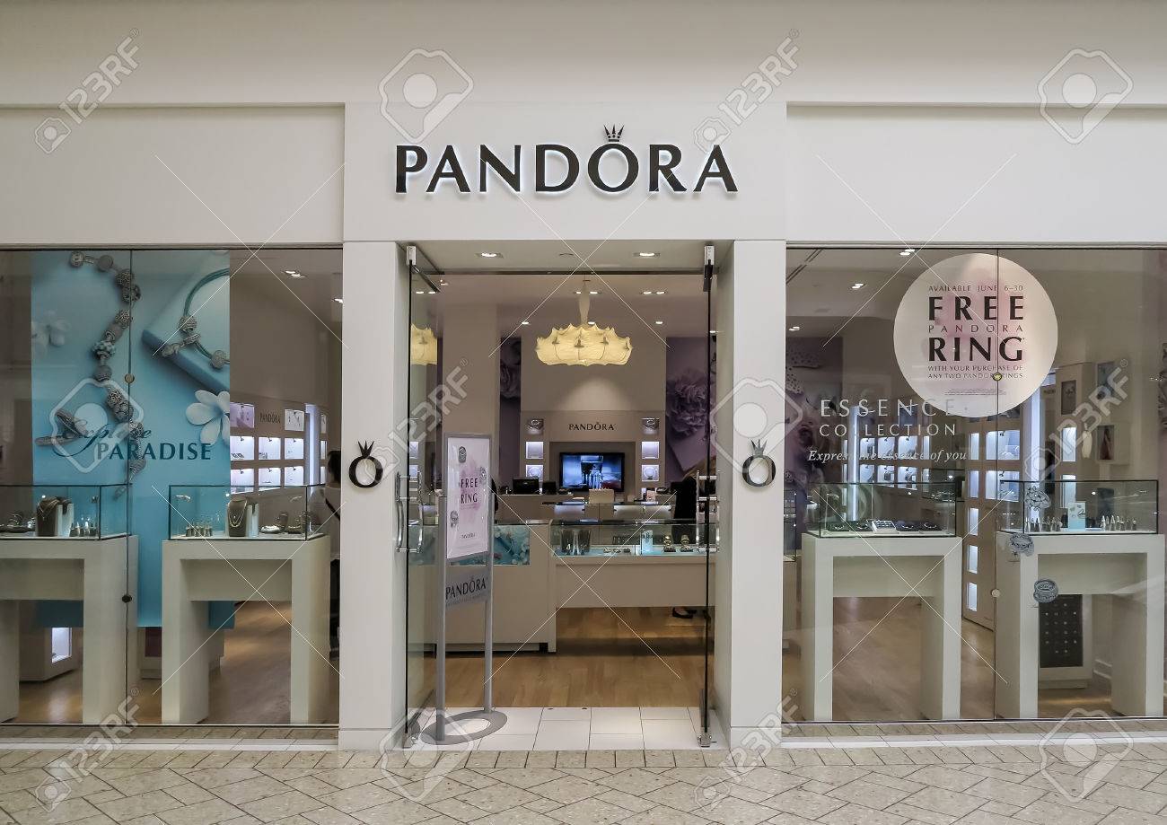 DENVER, USA - JUNE 25, 2014: View at Pandora store in Denver... DENVER, USA - JUNE 25, 2014: View at Pandora store in Denver...