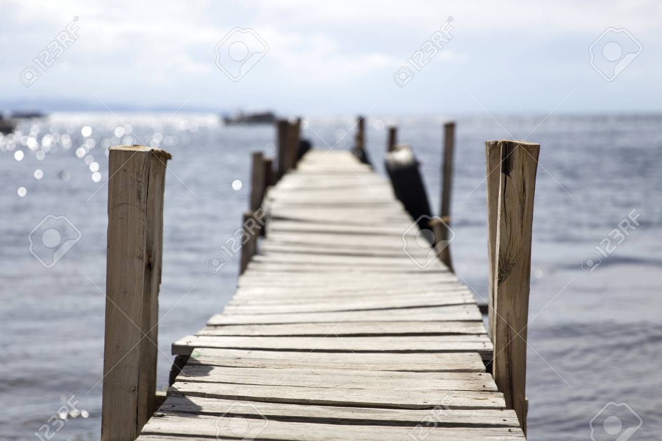 View At Old Wooden Pier On Lake Titicaca Stock Photo, Picture And Royalty  Free Image. Image 96462726.