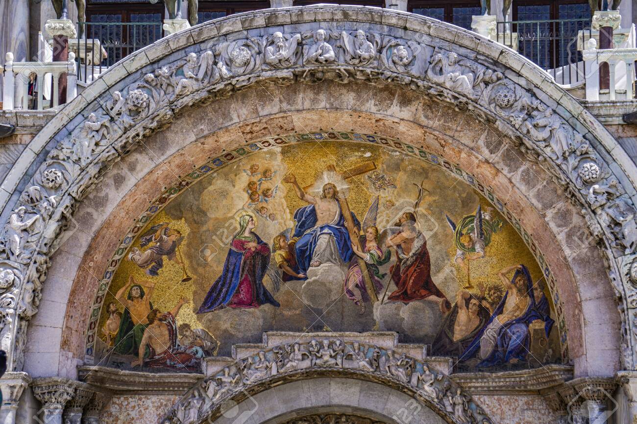 View At Last Judgment Mosaic From 1836 On Basilica Di San Marco Stock Photo Picture And Royalty Free Image Image 128822881