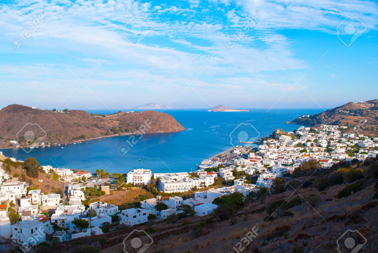 パトモス島 ギリシャの島でスカラーの港 の写真素材 画像素材 Image
