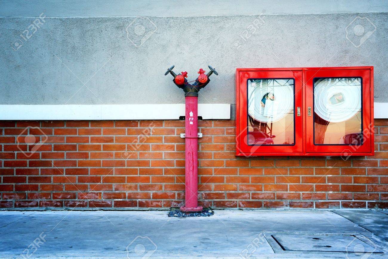 Hydrant with water hoses and fire extinguish equipment - 22152272 Hydrant with water hoses and fire extinguish equipment - 22152272