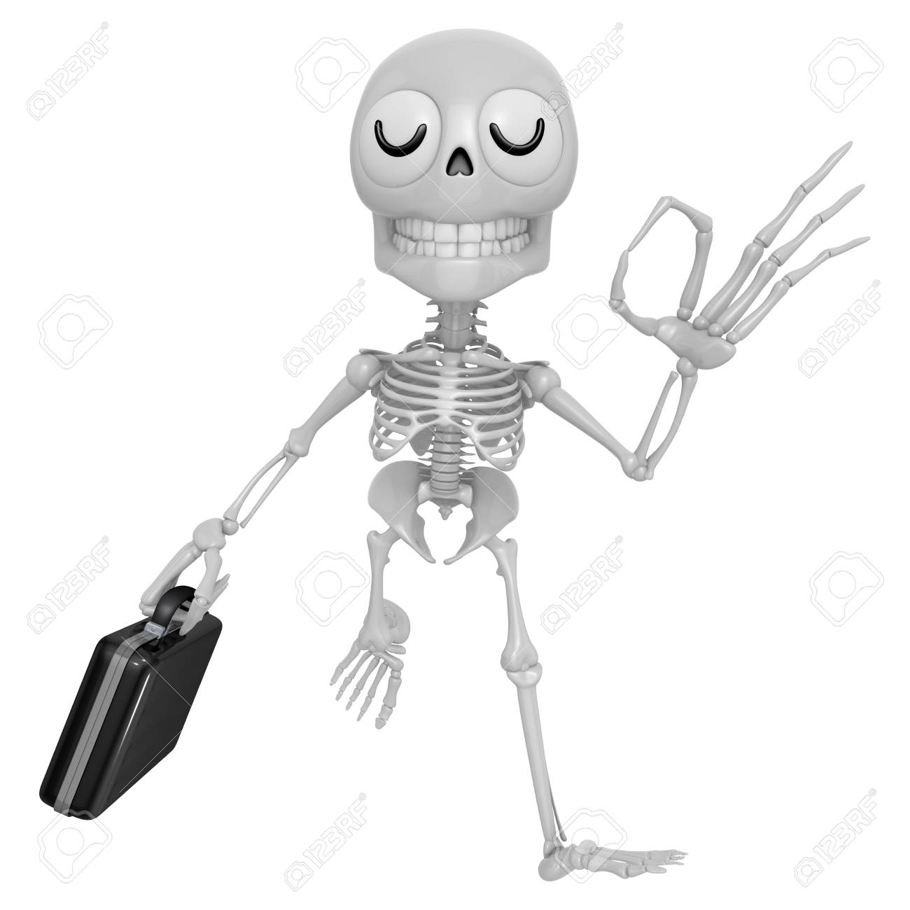 3d skeleton mascot the