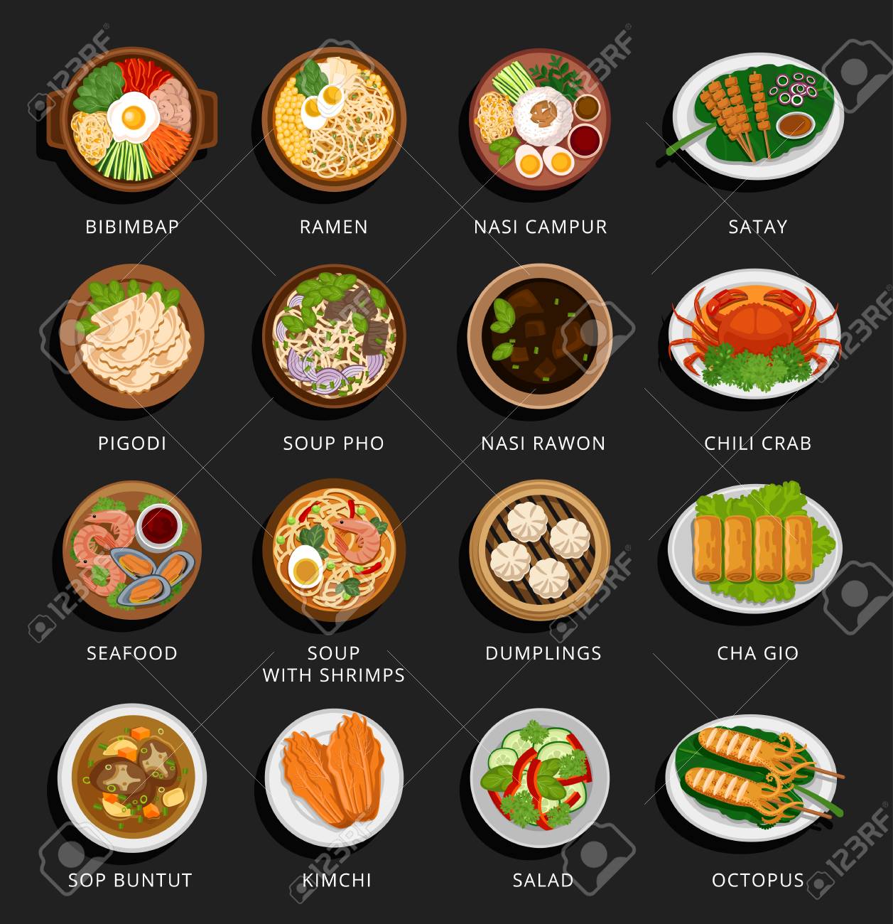 Elegant Asian Cuisine Dishes Elegant Asian Cuisine Dishes