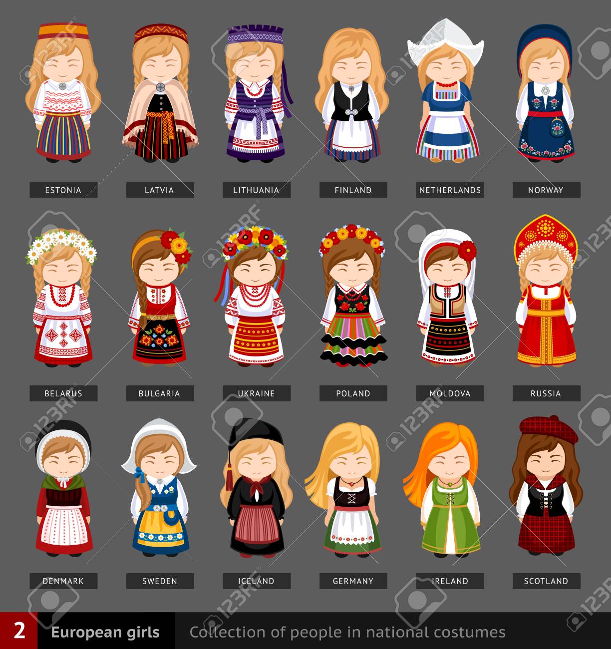 Collection Of People In Traditional Costume Royalty Free SVG, Cliparts,  Vectors, and Stock Illustration. Image 97355405., image size:1224x1300